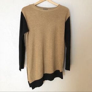 Vince Camuto tan black asymmetrical sweater  S